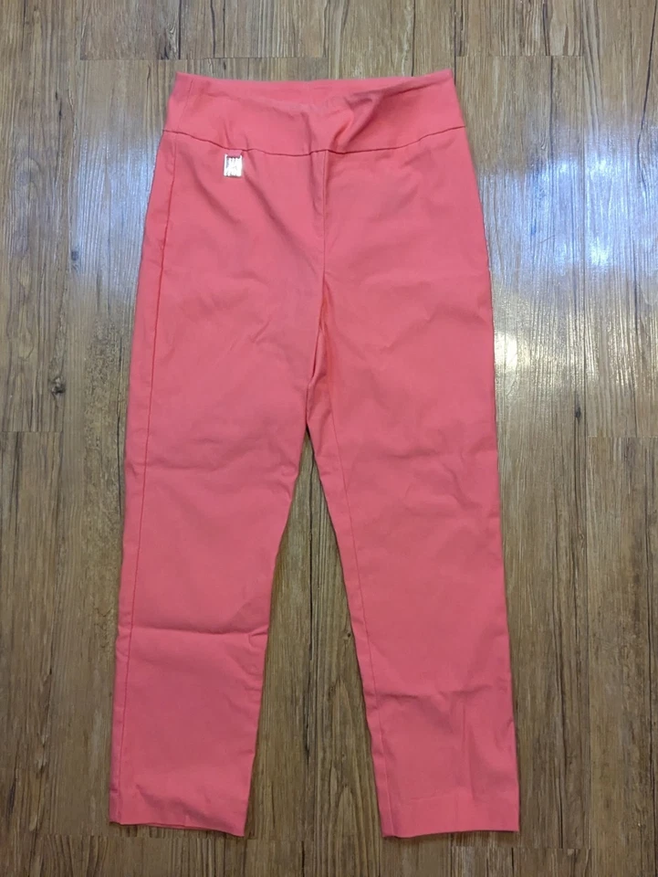 Pantalones Joseph Ribkoff para mujer 8 rosa liso elástico recortados informales B37 Foto 1 de 4