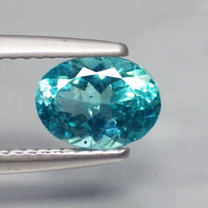 1.43 Cts GLAMOROUS OVAL (8 x 6 mm) NATURAL PARAIBA NEON GREEN BLUE APATITE GEMS - Picture 1 of 7