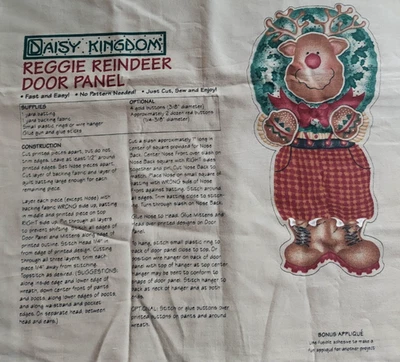 Panel artesanal vintage DAISY KINGDOM panel de puerta de reno Reggie sin cortar nuevo 1990 Foto 1 de 3