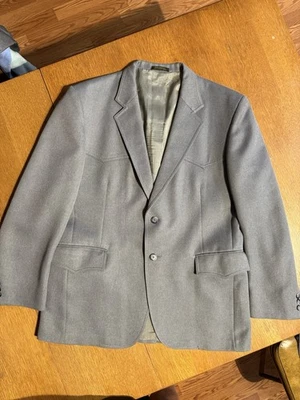 Винтажный Levi's Western Wear Blazer 44R серый 70-х две кнопки Western кокетка спортивное пальто - Изображение 1 из 4