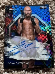 Donald Cerrone 2024 Topps Finest UFC Blue Checkerboard Refractor Auto /75 SP - Picture 1 of 8