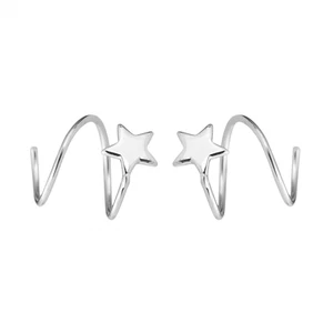 Sterling Silber Stern Wirbel Draht Fake Doppel Piercings Ohrringe - Bild 1 von 8