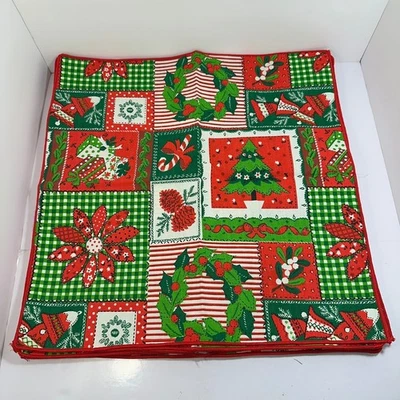 Servilletas cuadradas de tela estilo retazos de Navidad de colección NOS manteles caseros cabina Foto 1 de 3