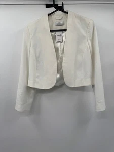 Wallis Petite Ivory Long Sleeve Cropped Jacket UK 12 Size - Picture 1 of 4