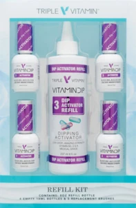 Triple Vitamin Dip REFILL KITS Activator -8 oz product+4 empty bottles NIB 2023 - Picture 1 of 1