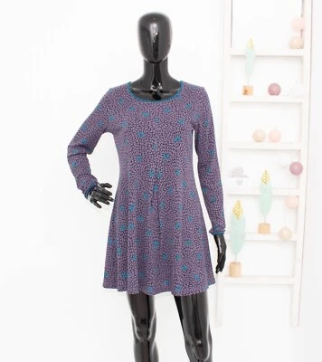GUDRUN SJODEN Long Blouse Purple/Blue Floral Stretch Jersey Tunic S - Image 1 of 4