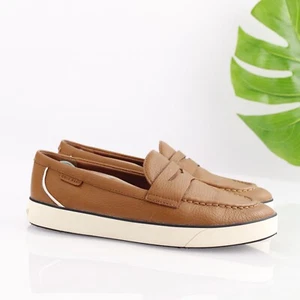 Cole Haan Womens Nantucket Penny Loafer Size 8 Cognac Tan Leather Flat Shoe - Picture 1 of 14