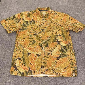 Territory Ahead Shirt Mens Large Yellow Woven Hawaiian Vacation Lightweight - Picture 1 of 10