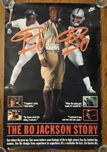 Bo Jackson BO KNOWS BO Raiders White Sox Vintage 1991 Original 24x36 NIKE POSTER - Picture 1 of 13