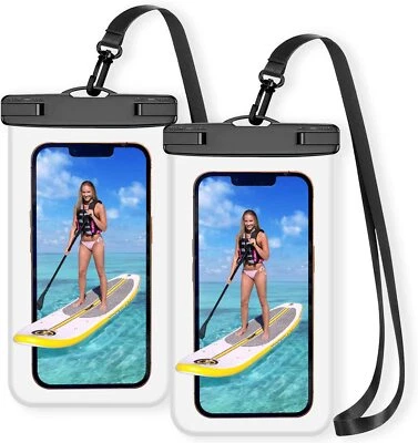 Pack Of 2 Waterproof Phone Pouch Underwater Case Cover Universal Dry Bag Mobile - Image 1 of 4