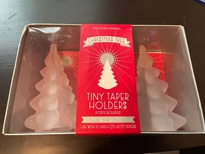 Juego de 2 soportes cónicos pequeños para árbol de Navidad Williams Sonoma vidrio esmerilado liso - Imagen 1 de 4