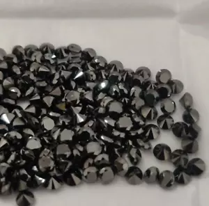 Lote al por mayor de diamantes sueltos naturales de corte redondo negro de 2,00 mm para joyería - Imagen 1 de 5