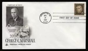 #1289 20c George C Marshall, Art Craft-Add H/C FDC **ANY 5=FREE SHIPPING** - Picture 1 of 1