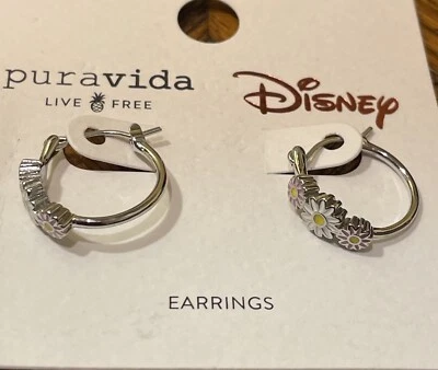 Pendientes de aro de plata con flor esmaltada de pato margarita Pura Vida x Disney - ENVÍO RÁPIDO GRATUITO Foto 1 de 4