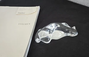 Steuben Crystal Roman Cat Paperweight Figurine by Susan Smyly #8389 - Picture 1 of 17