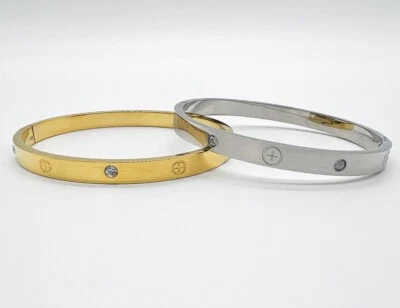 Love Armreif Armband Modeschmuck Edelstahl Schmuck Zirkonia Accessoires modern - Bild 1 von 3