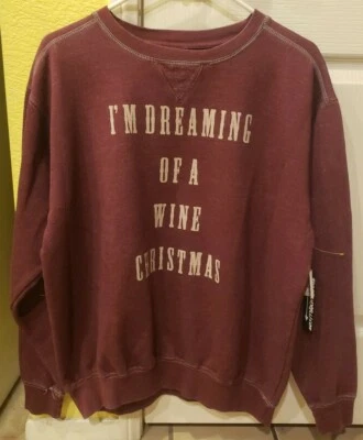 Sudadera Signorelli "Estoy Soñando con un Vino Navidad" Talla Grande Vino Tinto  Foto 1 de 3