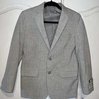 Jaqueta formal elástica masculina Nautica prata metal cinza tamanho 16 bolsos Reg nova - Imagem 1 de 4