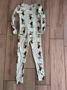 Gap Kids Rabbit 2 Pc Pajama Set Girls Size 10 Long Sleeve Long John Top Bottom - Picture 1 of 3