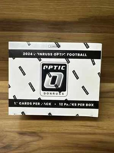 2024 PANINI DONRUSS OPTIC NFL FOOTBALL VALUE JUMBO FAT CELLO 12 PACK BOX IN HAND - Picture 1 of 4