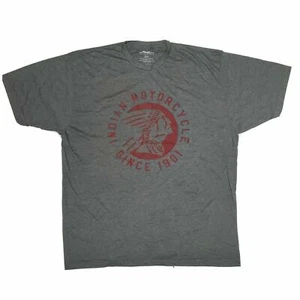 Genuine Indian Motorcycle Headdress Logo Super Soft Tee Shirt Gray - Picture 1 of 2