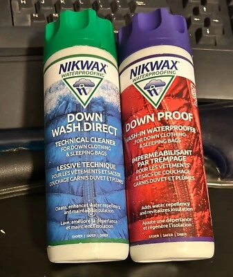 Nikwax Impermeable Plumón Duo Lavado Limpiador Directo y A Prueba de Plumón Lavado en 10oz *Nuevo Foto 1 de 2