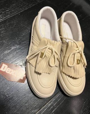 Nuevos Zapatos de Golf Dexter Catalina De Colección Años 80 Cuero Hueso Picos Mujeres 6M Foto 1 de 4