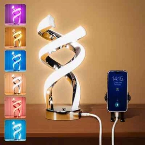 Modern Table Lamp, LED Bedside lamp with USB Port, Touch Control Nightstand L... - Picture 1 of 7