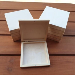 Wooden boxes, for CDs, Set 10, closed with a magnet, Unpainted - Picture 1 of 5