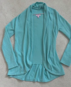 Lilly Pulitzer Hayden Knit 100% Cashmere Open Cardigan Blue Small - Picture 1 of 4