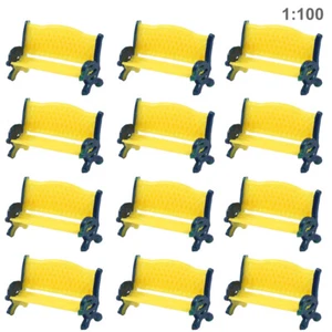 12pcs Model Train Platform Park Street Bench Chair Settee 1:100 HO TT Scale - Picture 1 of 4