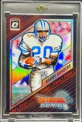 Tarjeta de inversión refractor retro Barry Sanders RARA SSP PANINI LIONS COMO NUEVA Foto 1 de 2