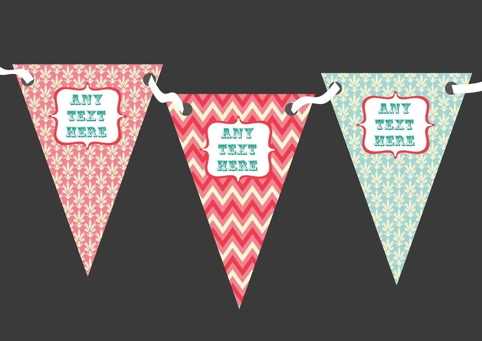 Banderín de fiesta de cumpleaños infantil personalizado circo estilo damasco vintage Foto 1 de 1