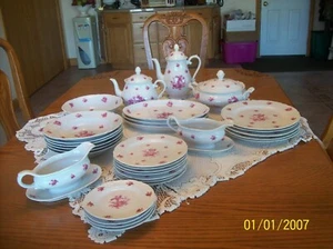 Schumann Germany US Zone Vtg Fushia Pink Floral Pattern 31 Piece Grouping - Picture 1 of 12