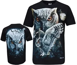Nuova T-shirt donna gufo, stampa anteriore e posteriore M - 3XL - Foto 1 di 2
