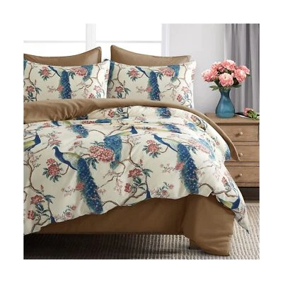 Eikei Oriental Jardín Majestuoso Pavo Real Pájaro Floral Funda Nórdica Chinoiserie Ch... Foto 1 de 4