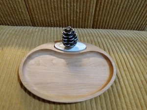 J K Adams for Nora Fleming Maple Tray with Pinecone, Pear and Cross Tidbit minis - Picture 1 of 5