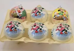 Corning Christmas Ornaments Featuring Disney Mickey, Minnie & Pluto Vintage - Picture 1 of 11