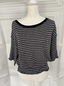 We The Free People Boat Neck Striped Shirt Sz S - Picture 1 of 6