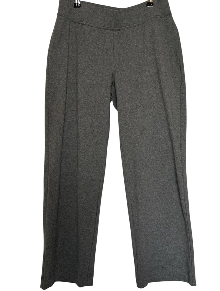 Lands End Pants Womens SZ M/P Gray Starfish Straight Leg Pull On Stretch Cotton - Image 1 of 4