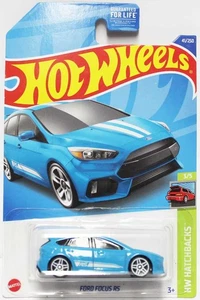 Hotwhee Blue Ford Focus RS USA Long Card 2021 USA only 1:64th Nr Mint - Bild 1 von 2