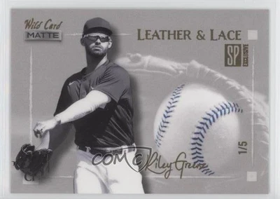 2022 Wild Card Matte SP Exclusive Leather & Lace White/Blue /5 Riley Greene - Image 1 of 2
