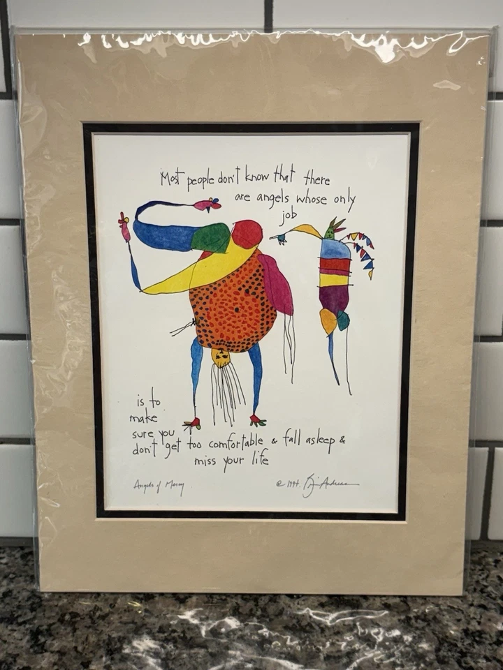 Impresión artística firmada por Brian Andreas Ángeles de Mercy Story People 1994 póster dibujo Foto 1 de 1