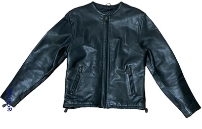 Chaqueta negra galería de cuero resistente de colección para mujer mediana motocicleta motociclista Foto 1 de 4