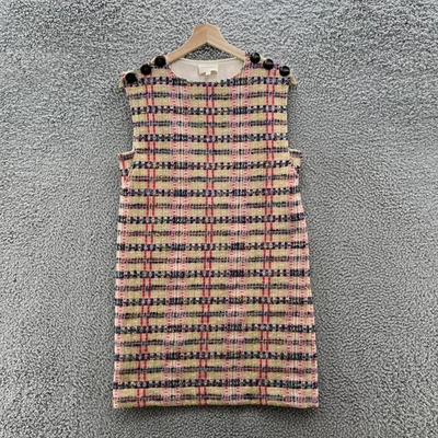 Sezane Dress 4 Multicolor Plaid Tweed Katie Sleeveless MOD Retro Mini Shift - Image 1 of 4