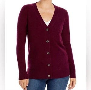 C By Bloomingdales Kaschmir Opa Strickjacke Pullover Gr. XS Neu Burgund - Bild 1 von 10