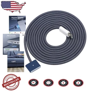 Braided Magnetic USB-C Cable 2m Fast PD3.1 Charge MacBook Pro - Picture 1 of 10