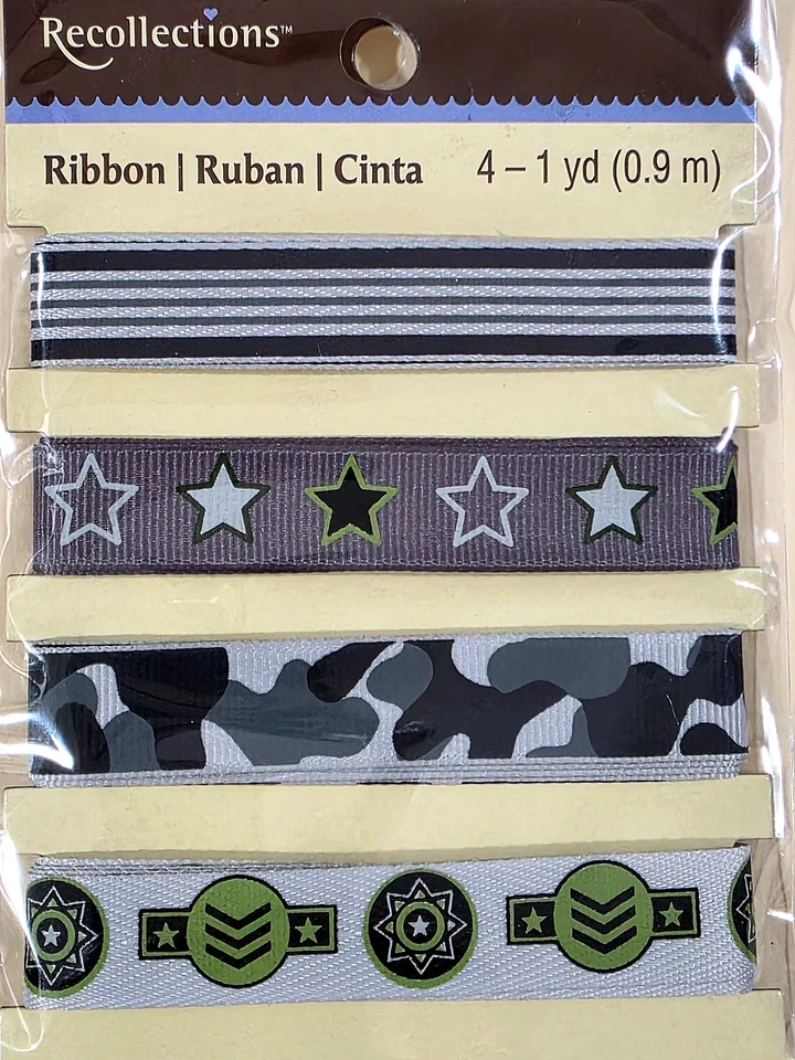 Recollections  Variety Ribbon 4-Pack - MILITARY - 4 yds total - Image 1 of 2