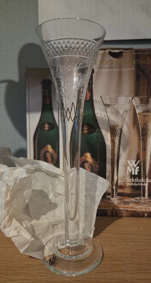 WMF Fürst von Metternich Sektkelche, mundgeblasen, handgraviert OVP - Bild 1 von 4