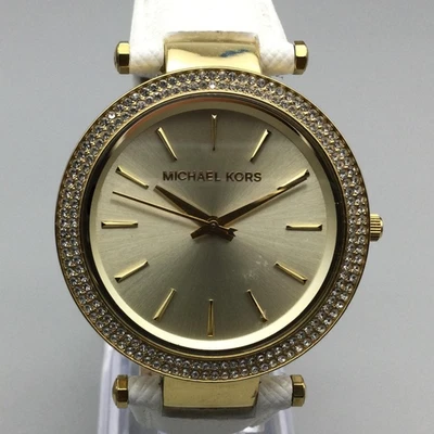 Reloj Michael Kors MK-2391 Mujer 39mm Tono Dorado Cristales Cuero Batería Nueva Foto 1 de 4